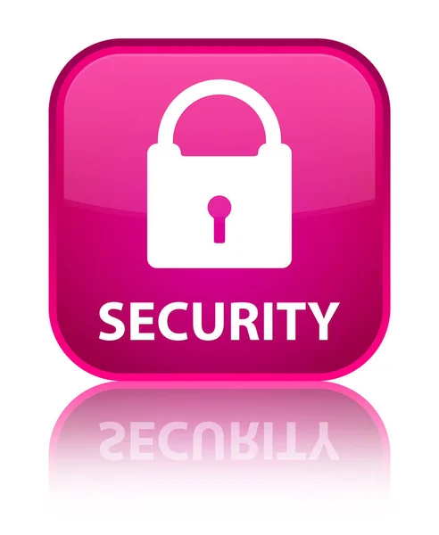 보안 (자물쇠 아이콘) 특별 한 분홍색 사각형 버튼 — 스톡 사진