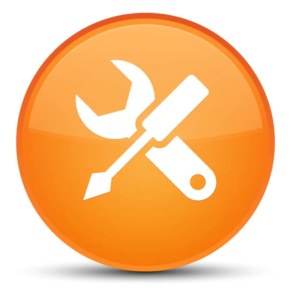 Przycisk okrągły pomarańczowy ikonę specjalne ustawienia — Zdjęcie stockowe