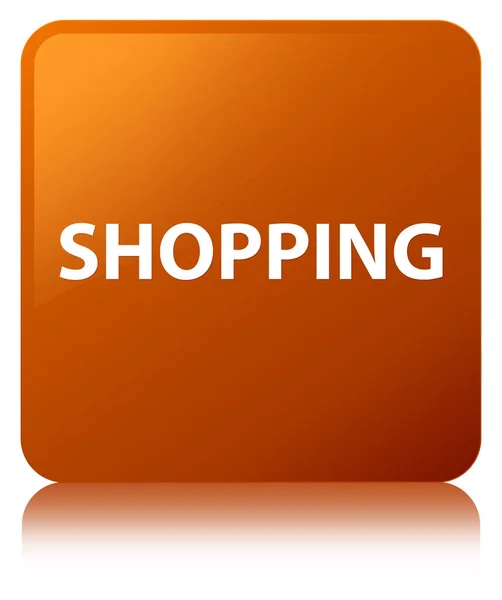 Shopping brun fyrkantig knapp — Stockfoto