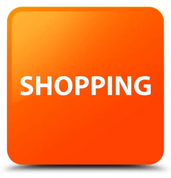 Shopping orange fyrkantig knapp — Stockfoto