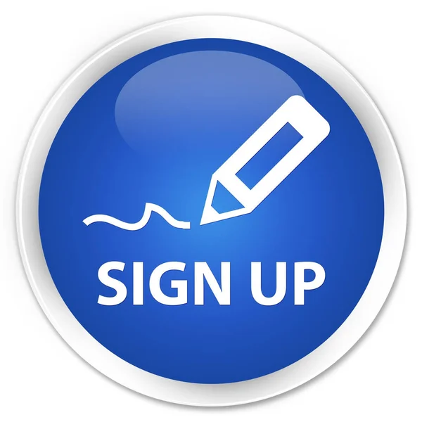 Sign up premium blue round button — Stock Photo, Image