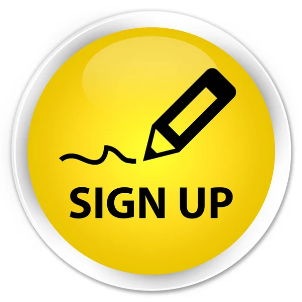 Sign up premium yellow round button — Stock Photo, Image