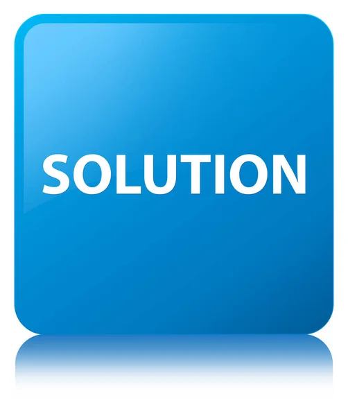 Solution cyan blue square button — Stock Photo, Image