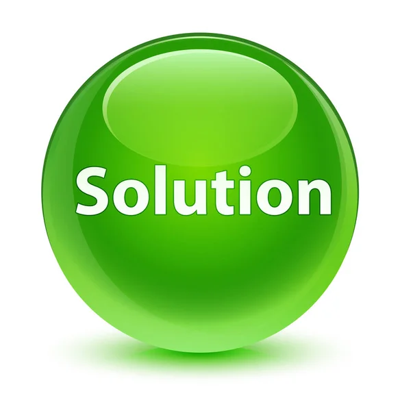 Solution glassy green round button — Stock Photo, Image