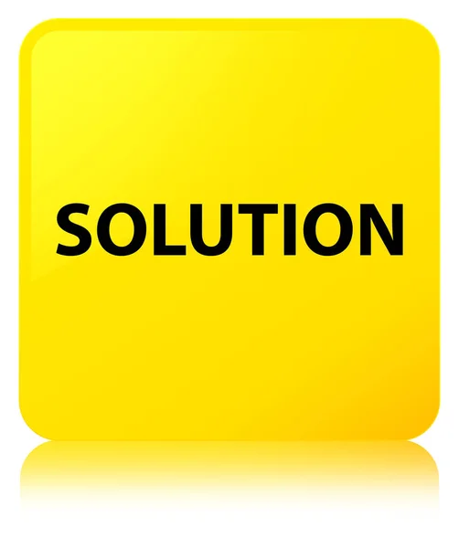 Solution yellow square button — Stock Photo, Image