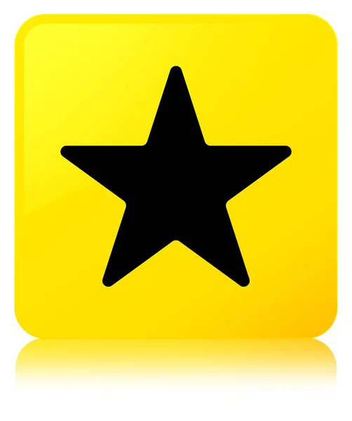 Stern-Symbol gelber quadratischer Knopf — Stockfoto