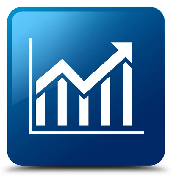 Statistik-Symbol blauer quadratischer Knopf — Stockfoto