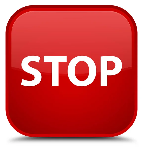 Stop special red square button — Stock Photo, Image