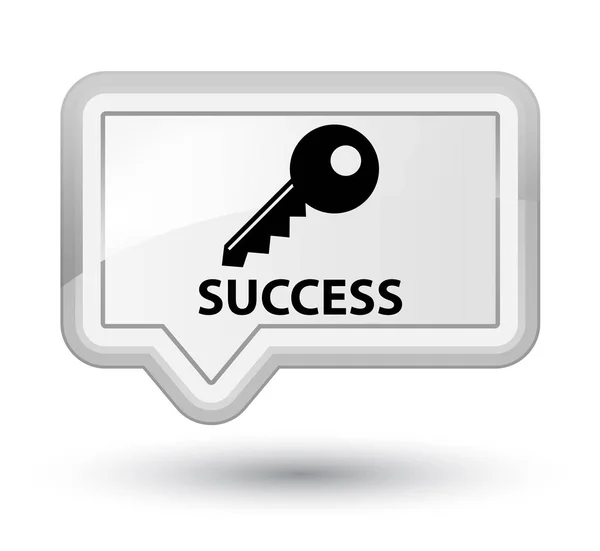 Éxito (icono clave) botón de banner blanco de primera calidad —  Fotos de Stock
