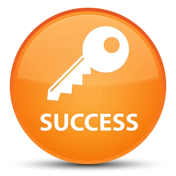 Éxito (icono clave) botón redondo naranja especial —  Fotos de Stock