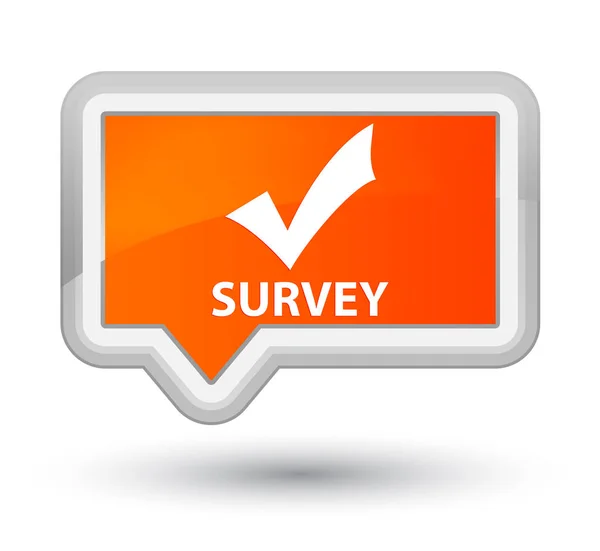 Survey (validate icon) prime orange banner button — Stock Photo, Image