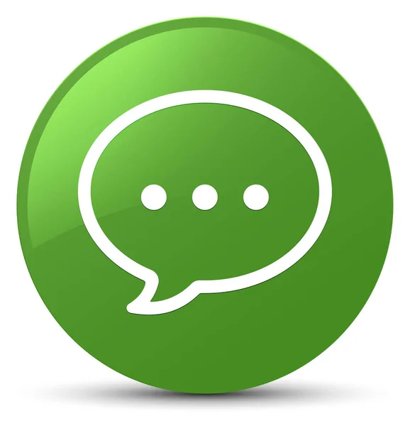 Talk bubble icon soft green round button — Stock Photo, Image