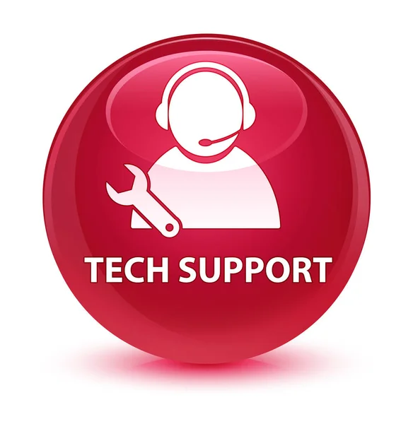 Tech support verre rose bouton rond — Photo