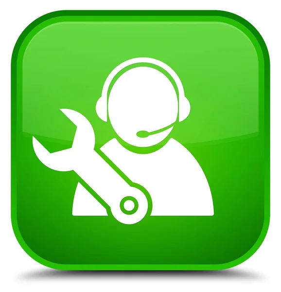 Tech support ikonen särskilda gröna fyrkantiga knappen — Stockfoto