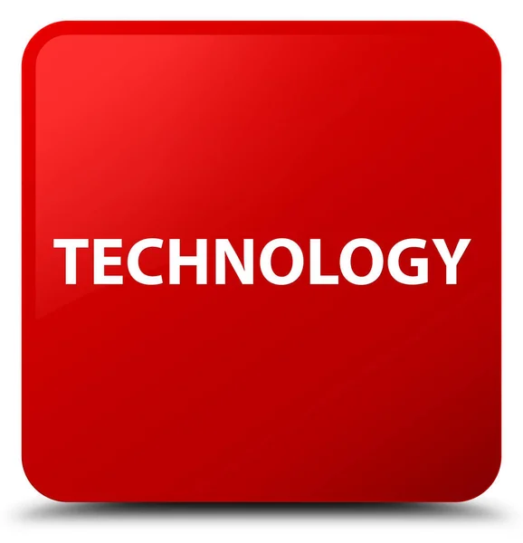 Teknoloji kırmızı kare düğme — Stok fotoğraf