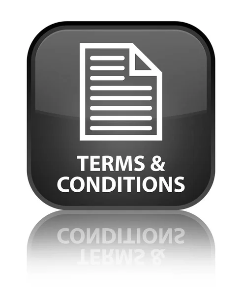 Terms and conditions (page icon) special black square button — Stock Photo, Image