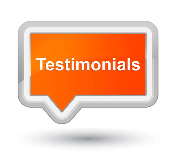 Testimonials prime orange banner button — Stock Photo, Image