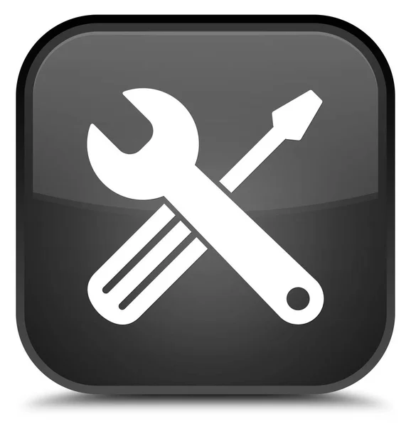 Icono de herramientas botón cuadrado negro especial —  Fotos de Stock