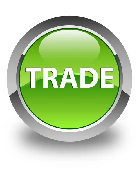 Trade glänzend grüner runder Knopf — Stockfoto