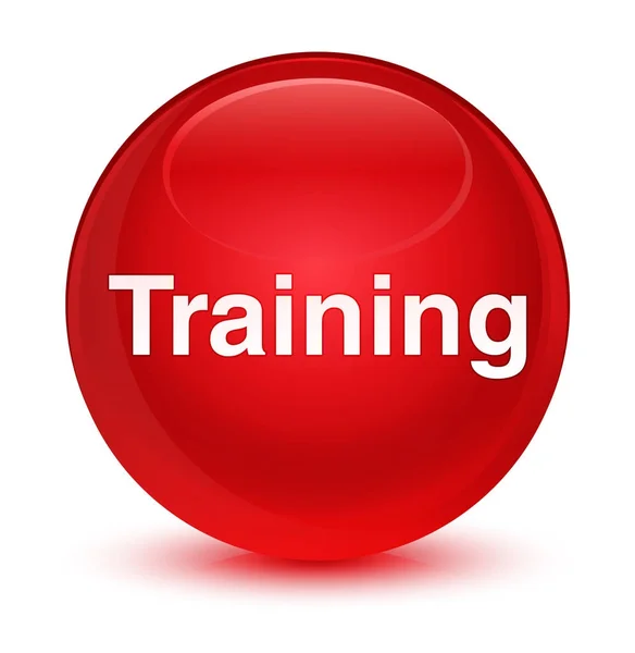 Training glassy red round button — Stock Photo, Image