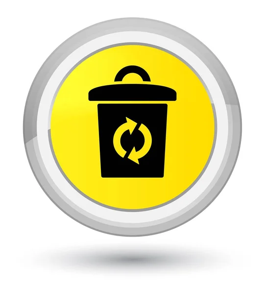 Trash icon prime yellow round button — Stock Photo, Image