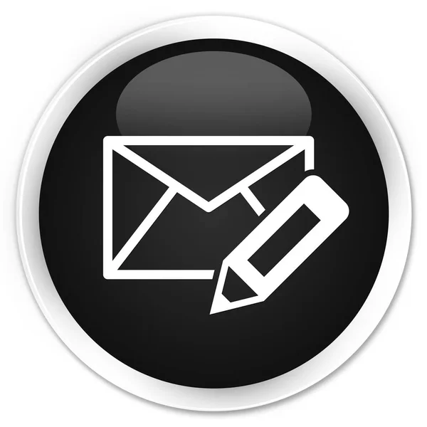 Edit email icon premium black round button — Stock Photo, Image