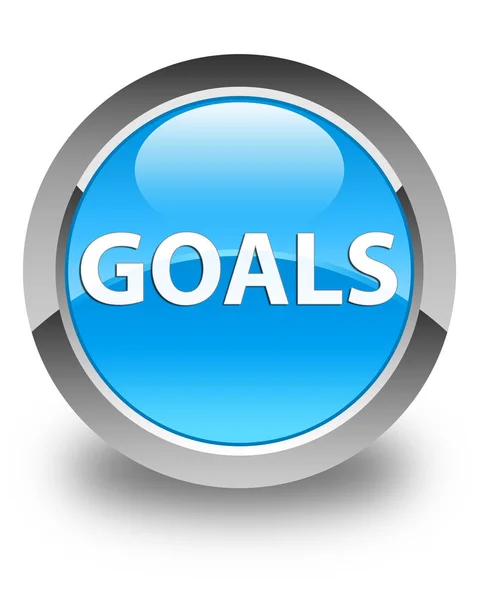 Goals glossy cyan blue round button — Stock Photo, Image