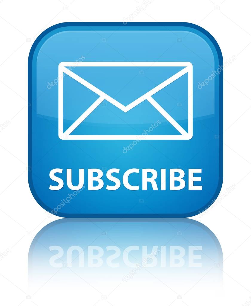 Subscribe (email icon) special cyan blue square button