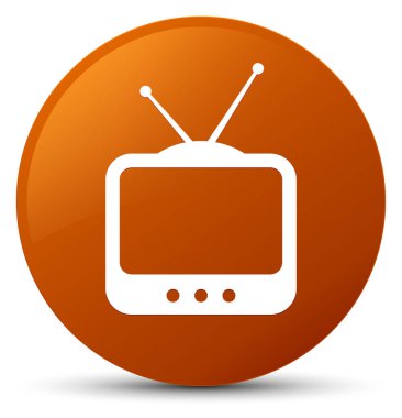 TV simgesi kahverengi yuvarlak düğmesi