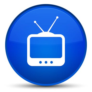 TV simgesi özel mavi yuvarlak düğmesine