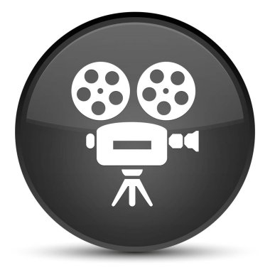 Video kamera simgesi özel siyah yuvarlak düğmesi