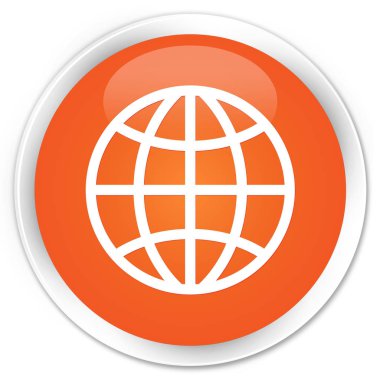 Dünya simgesi sigorta primi turuncu yuvarlak düğmesi