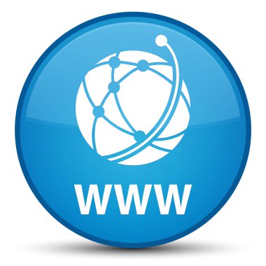 Www (küresel ağ simgesini) özel mavi mavi yuvarlak düğmesi