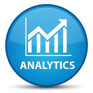 Analytics (istatistik simgesi) özel mavi mavi yuvarlak düğmesi