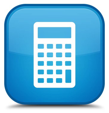 Hesap makinesi simge özel camgöbeği mavi kare düğme