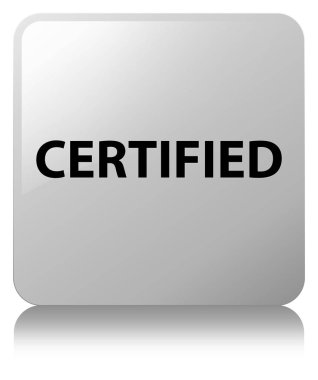 Beyaz kare düğme sertifikalı