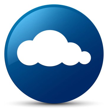 Bulut simgesi mavi yuvarlak düğmesi