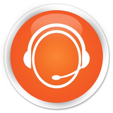 Müşteri bakım hizmeti simge sigorta primi turuncu yuvarlak düğmesi