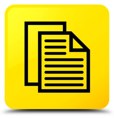 Belge sayfaları simgesi sarı kare düğme