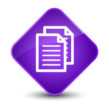 Belgeler simgesini zarif mor elmas düğmesi