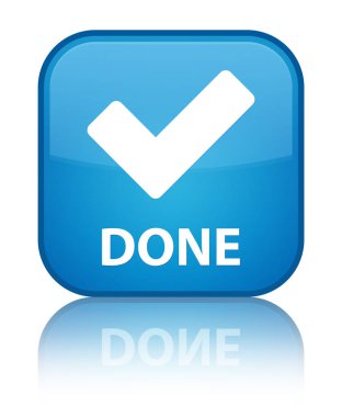 (Simge doğrulama) özel camgöbeği mavi kare düğme