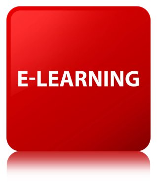 E-öğrenme kırmızı kare düğme