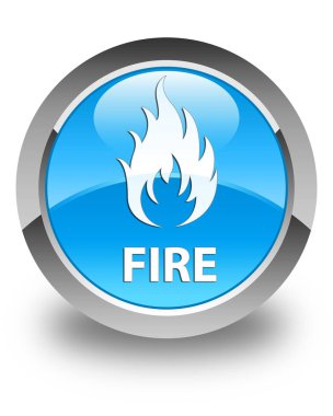 Parlak mavi düğme mavi ateş