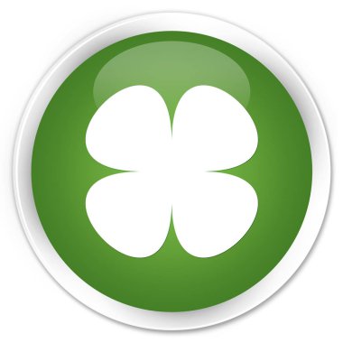 Çiçek yaprak kutsal kişilerin resmi sigorta primi yumuşak yeşil yuvarlak düğme