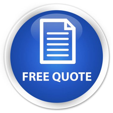 Ücretsiz fiyat teklifi (sayfa simgesi) sigorta primi mavi yuvarlak düğmesi