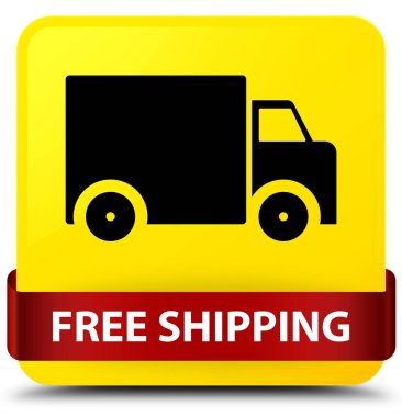 Sarı kare düğme kırmızı kurdele orta ücretsiz kargo