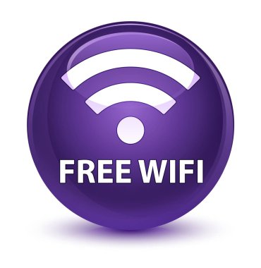 Ücretsiz Wi-Fi camsı mor yuvarlak düğmesi
