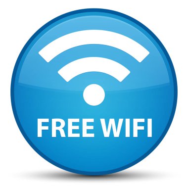 Ücretsiz Wi-Fi özel camgöbeği mavi yuvarlak düğmesi