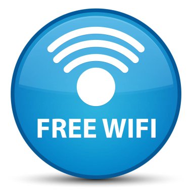 Ücretsiz Wi-Fi özel camgöbeği mavi yuvarlak düğmesi