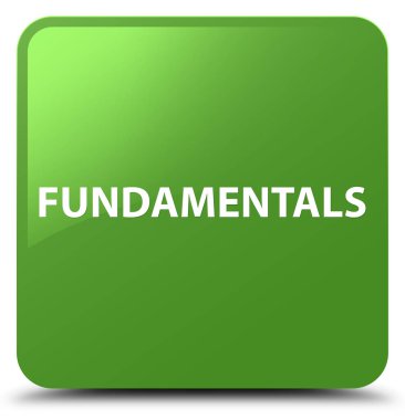 Temelleri yumuşak yeşil kare düğme